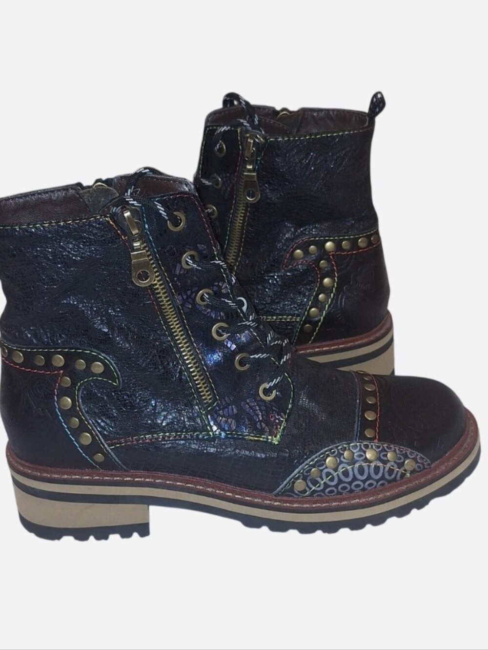 L'Artiste Hand Painted Leather Booties